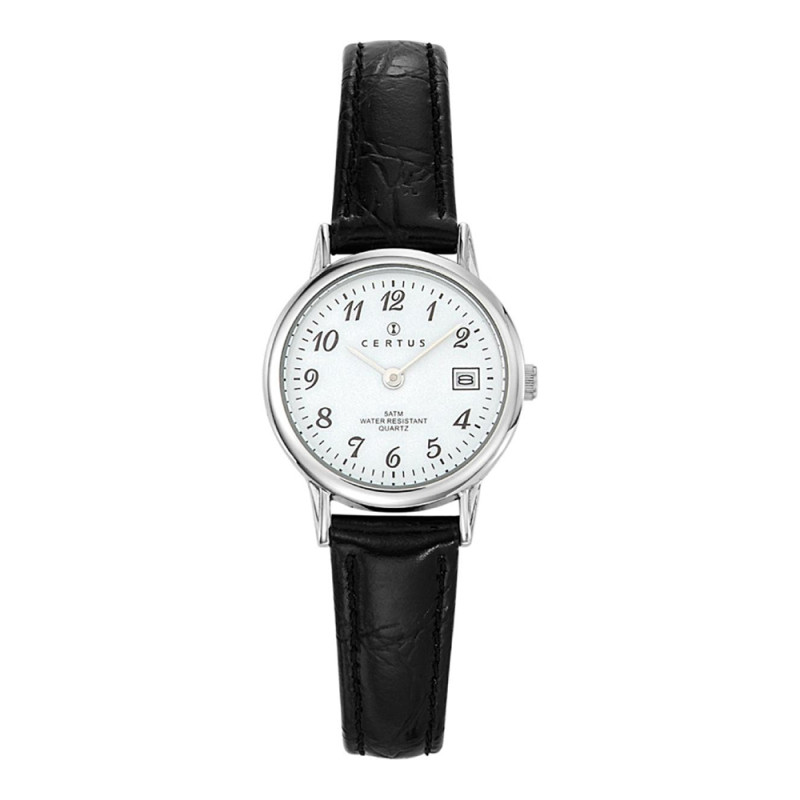 Montre analogique Certus bracelet cuir noir