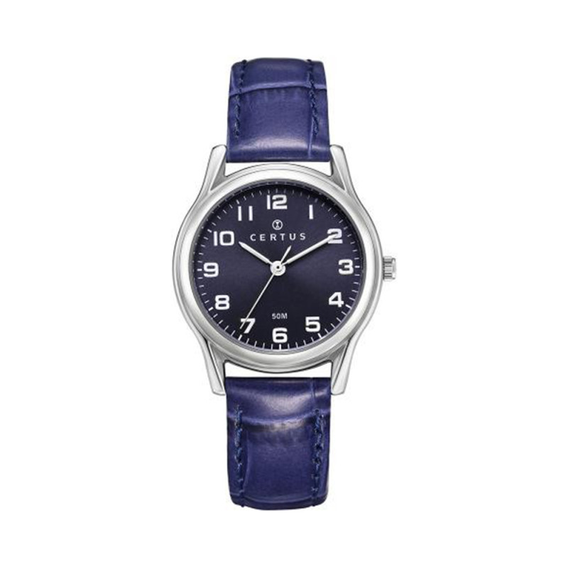 Montre analogique Certus bracelet cuir bleu