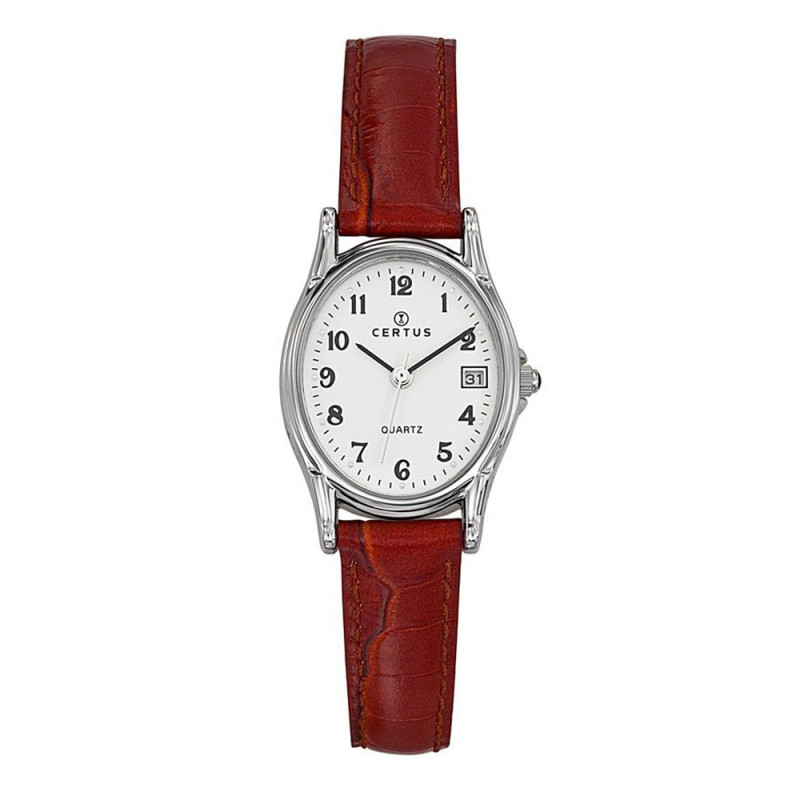 Montre analogique Certus bracelet cuir rouge