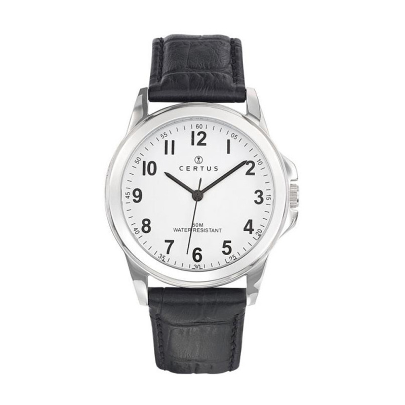 Montre analogique Certus bracelet cuir noir