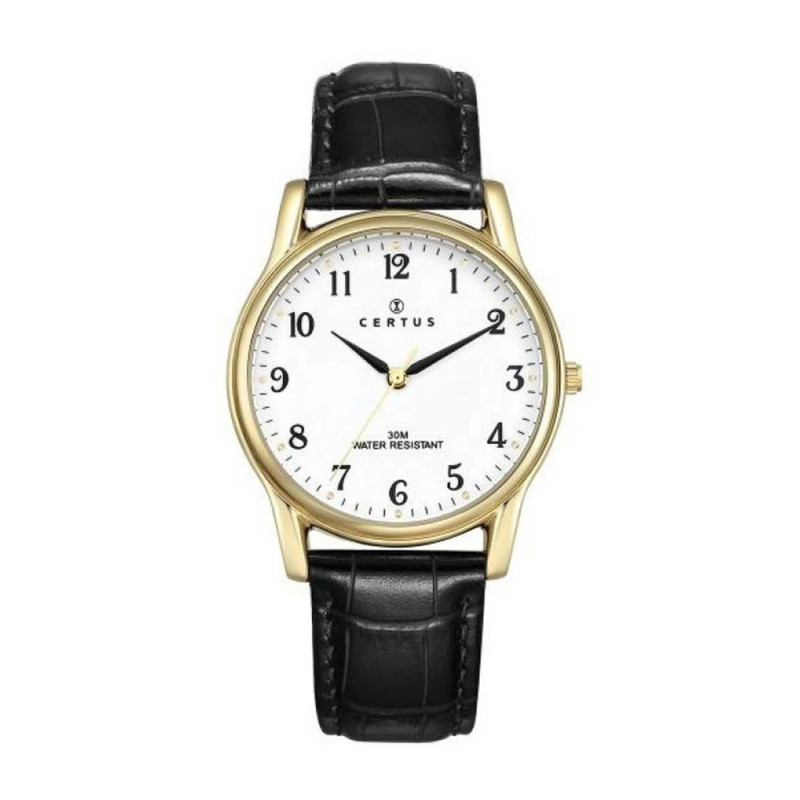 Montre analogique Certus bracelet cuir noir