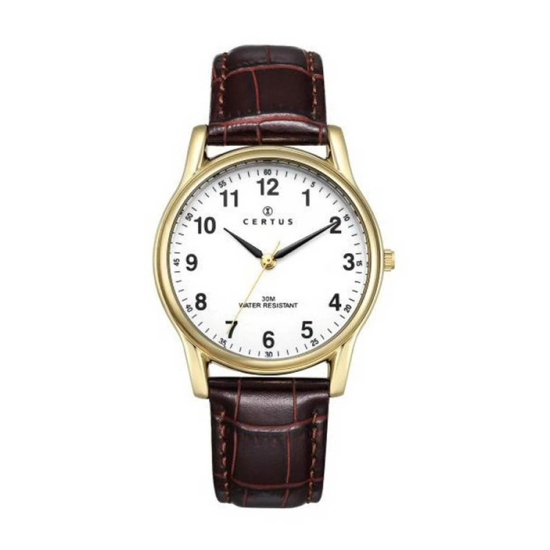 Montre analogique Certus bracelet cuir marron