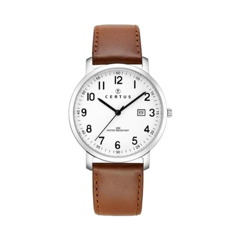 Montre analogique Certus bracelet cuir marron