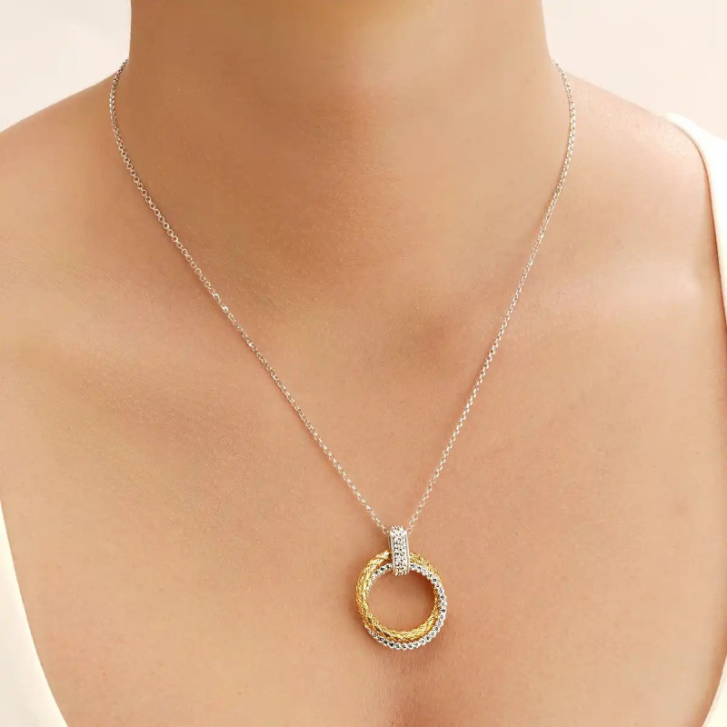 Collier Charles Garnier cercles argent bicolore
