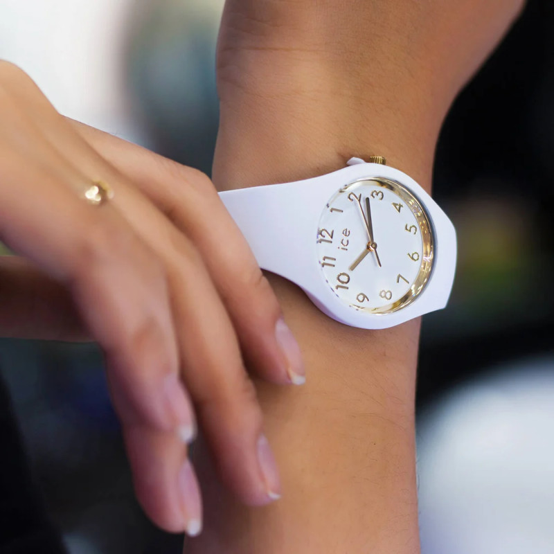 Montre Analogique Ice Watch Collection Ice Glam Bracelet Silicone Blanc