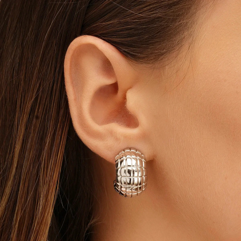 Boucles d'oreilles demi-créoles CHARLES GARNIER argent