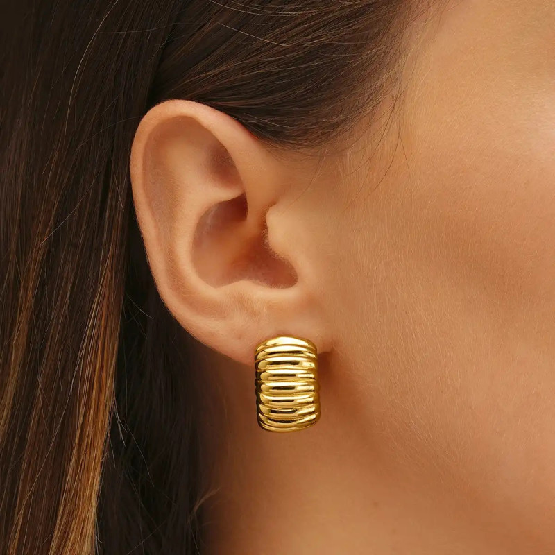 Boucles d'oreilles demi-créoles CHARLES GARNIER argent doré