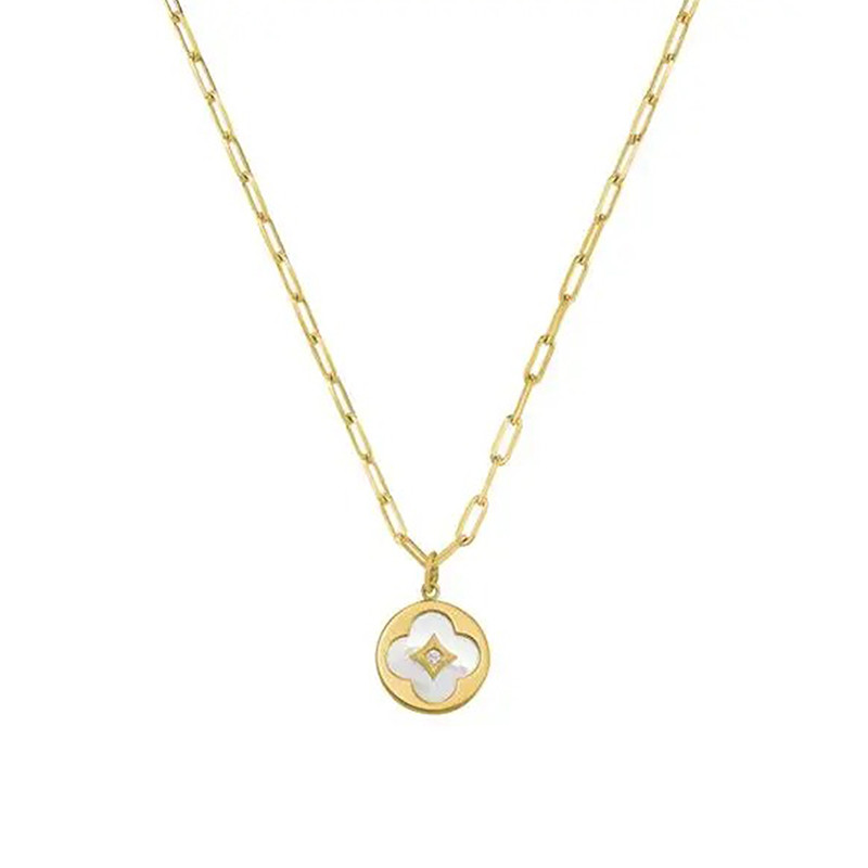 Collier Charles Garnier collection Légende trèfle argent doré