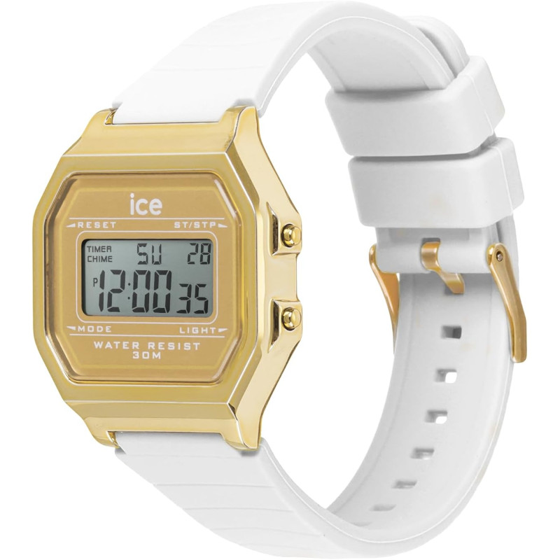 Montre Numérique Ice Watch Collection Ice Digit Retro Bracelet Silicone Blanc