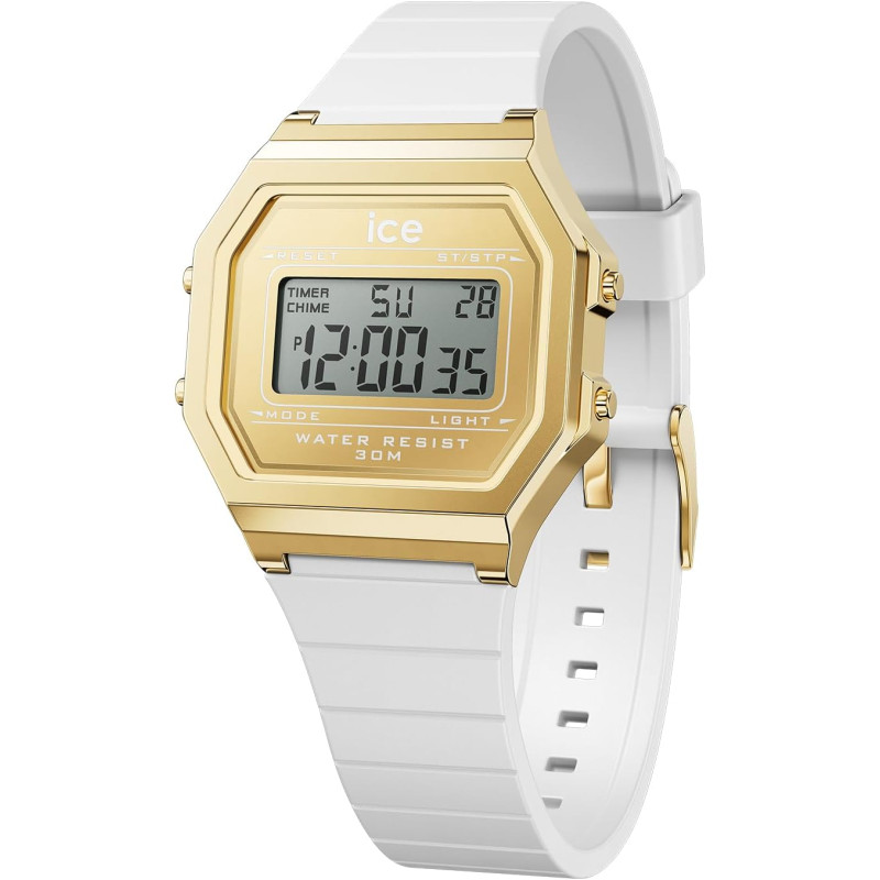 Montre Numérique Ice Watch Collection Ice Digit Retro Bracelet Silicone Blanc