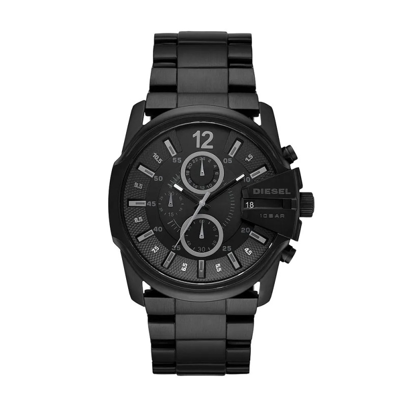Montre analogique Diesel collection Mega Chief bracelet acier noir
