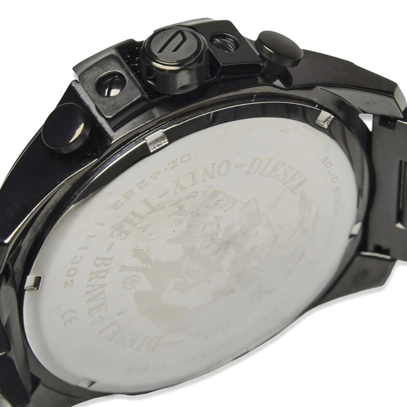 Montre analogique Diesel collection Mega Chief bracelet acier noir