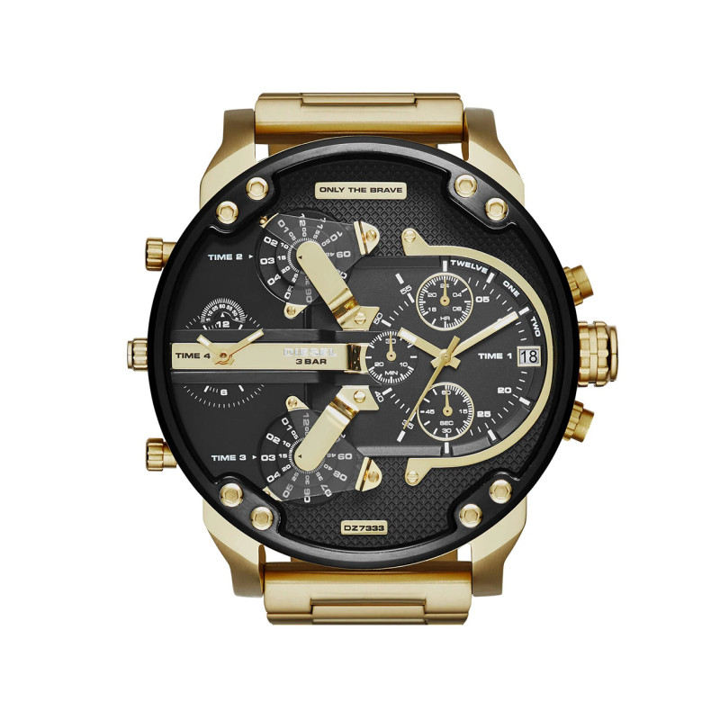 Montre analogique Diesel collection Mr.Daddy bracelet acier doré