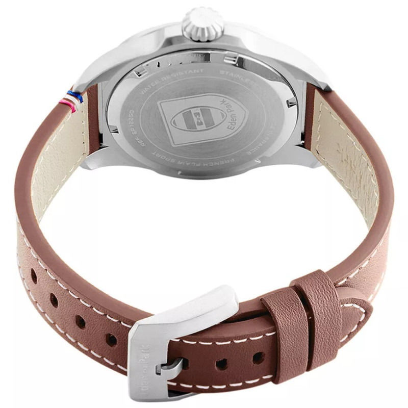 Montre analogique Eden Park collection French Flair Sport bracelet cuir marron