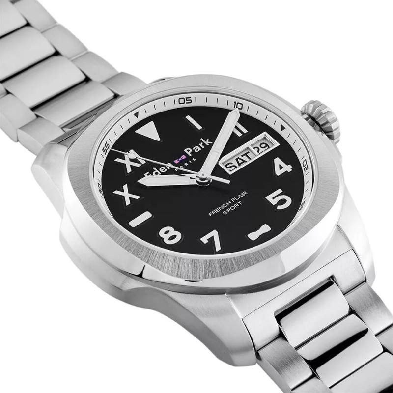 Montre analogique Eden Park collection French Flair Sport bracelet acier argenté