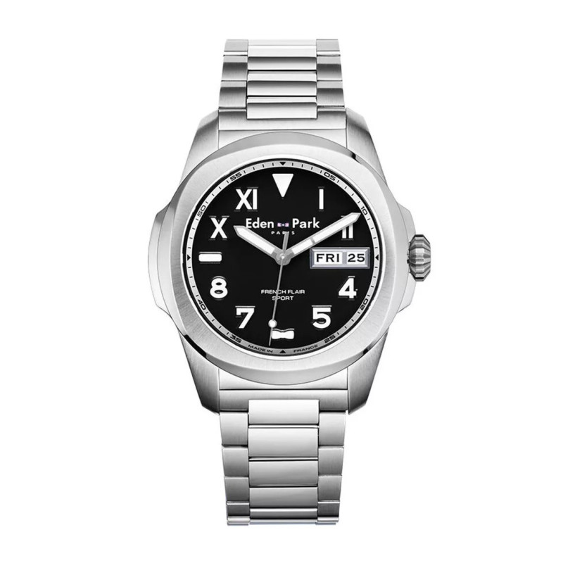 Montre analogique Eden Park collection French Flair Sport bracelet acier argenté