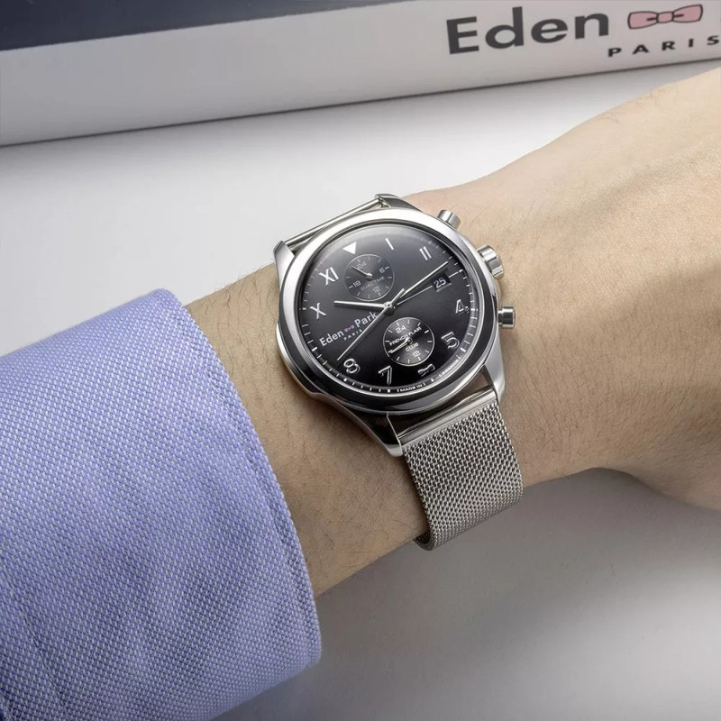 Montre analogique Eden Park collection French Flair Club bracelet acier argenté