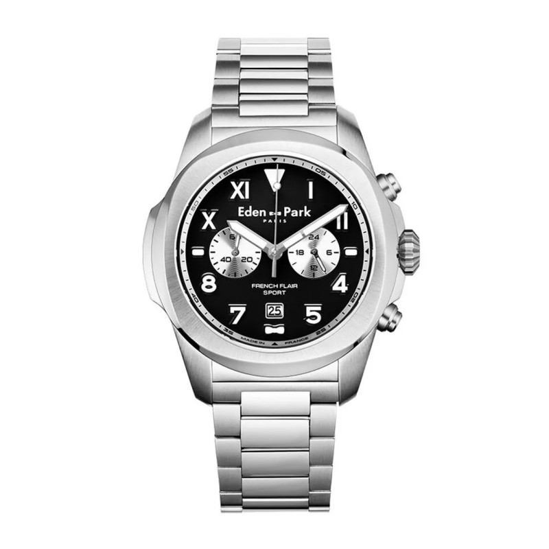 Montre analogique Eden Park collection French Flair Sport bracelet acier argenté