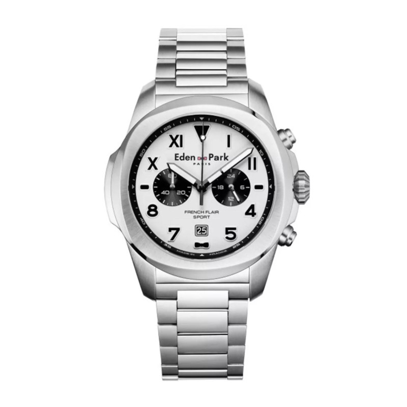 Montre analogique Eden Park collection French Flair Sport bracelet acier argenté