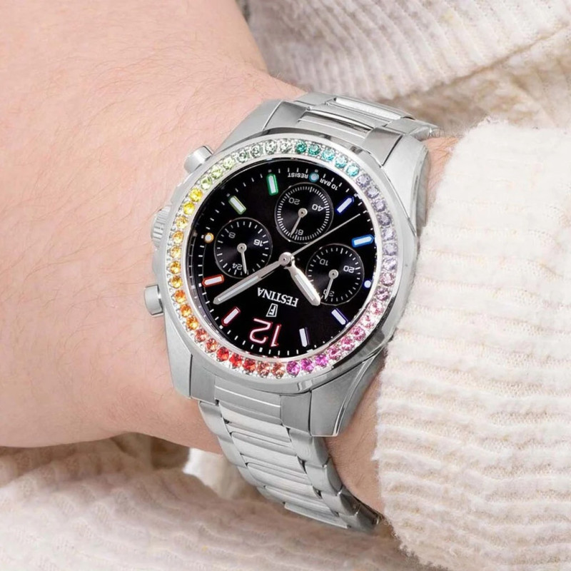 Montre analogique Festina collection Boyfriend bracelet acier argenté