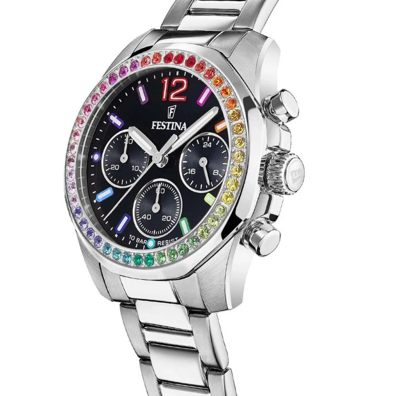 Montre analogique Festina collection Boyfriend bracelet acier argenté
