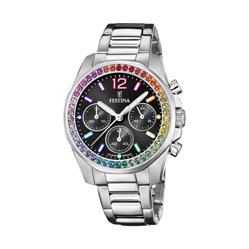 Montre analogique Festina collection Boyfriend bracelet acier argenté