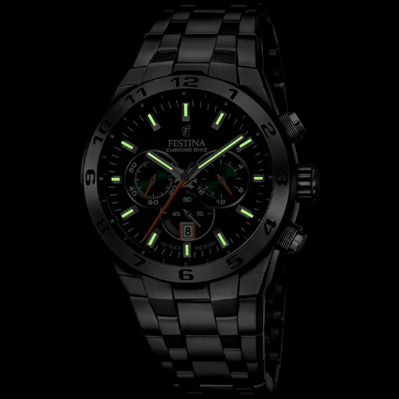 Montre analogique Festina collection Chrono Bike bracelet acier argenté