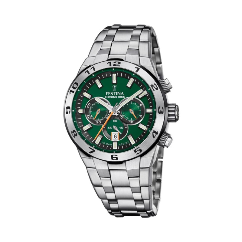 Montre analogique Festina collection Chrono Bike bracelet acier argenté
