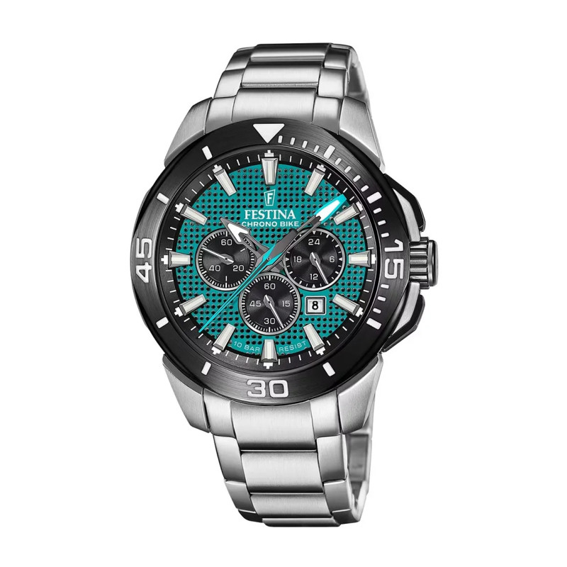 Montre analogique Festina collection Chrono Bike bracelet acier argenté