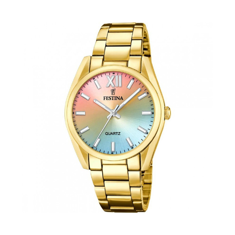 Montre analogique Festina collection Boyfriend bracelet acier doré