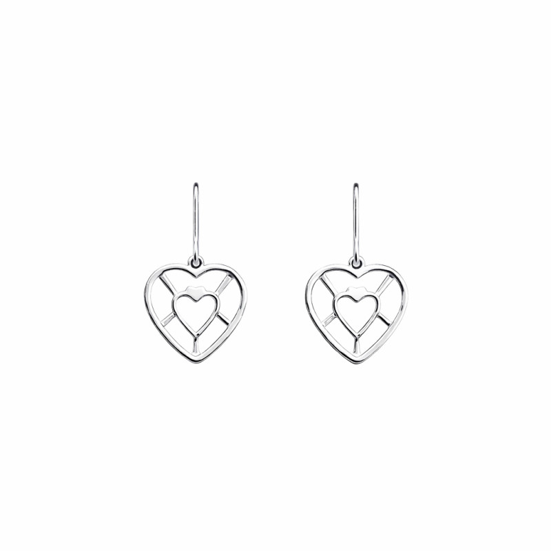 BOUCLES D'OREILLES LES GEORGETTES COEUR LAITON ARGENTÉ 17MM