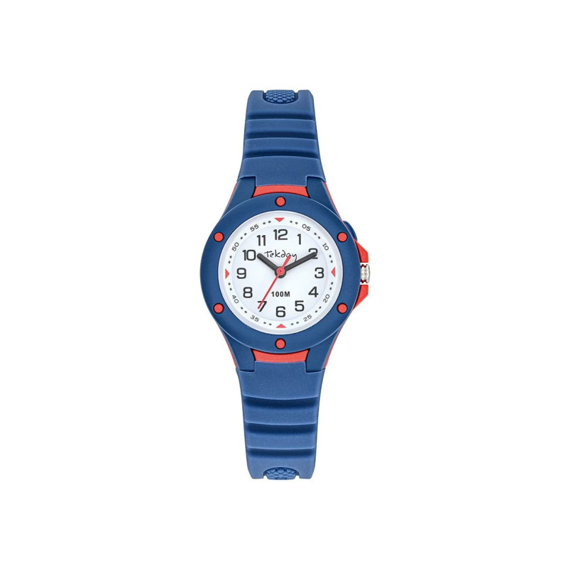 Montre Analogique Tekday Junior bracelet en silicone bleu