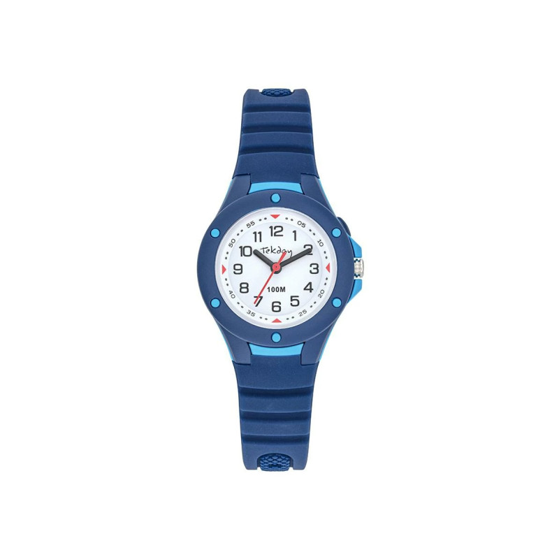 Montre Analogique Tekday Junior bracelet en silicone bleu