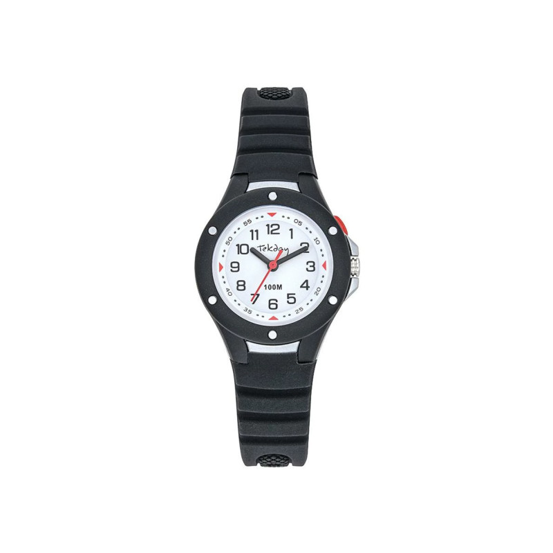 Montre Analogique Tekday Junior bracelet en silicone noir