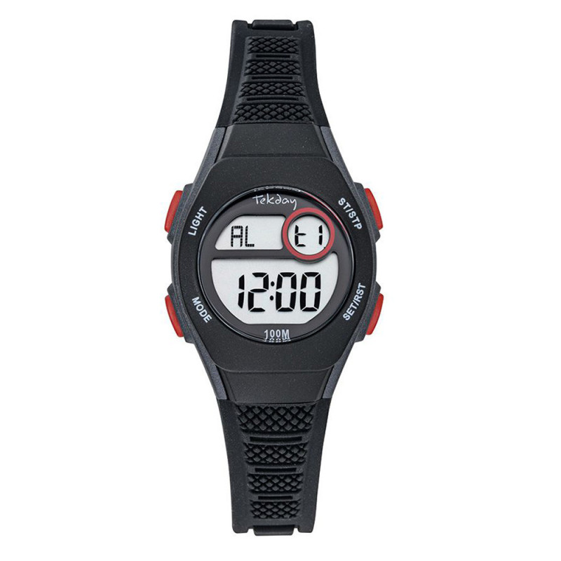 Montre Digitale Tekday Junior bracelet en silicone noir