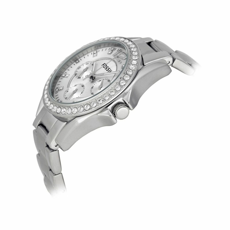 Montre analogique Fossil collection Riley bracelet acier argenté