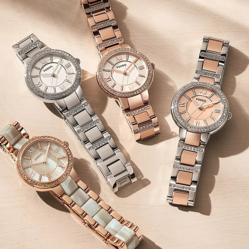 Montre analogique Fossil collection Virginia bracelet acier bicolore