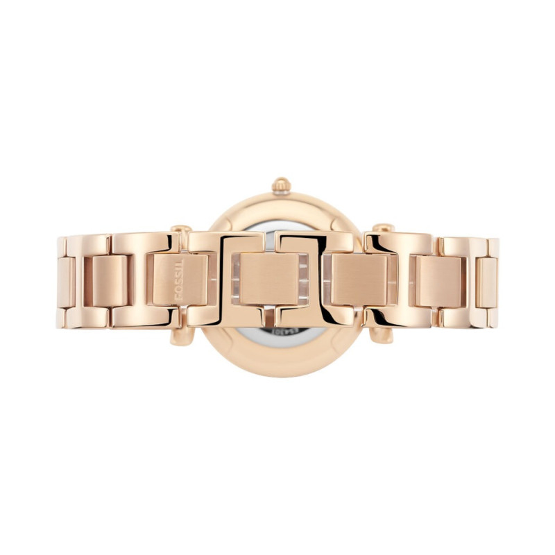Montre analogique Fossil collection Carlie bracelet acier dorée rose