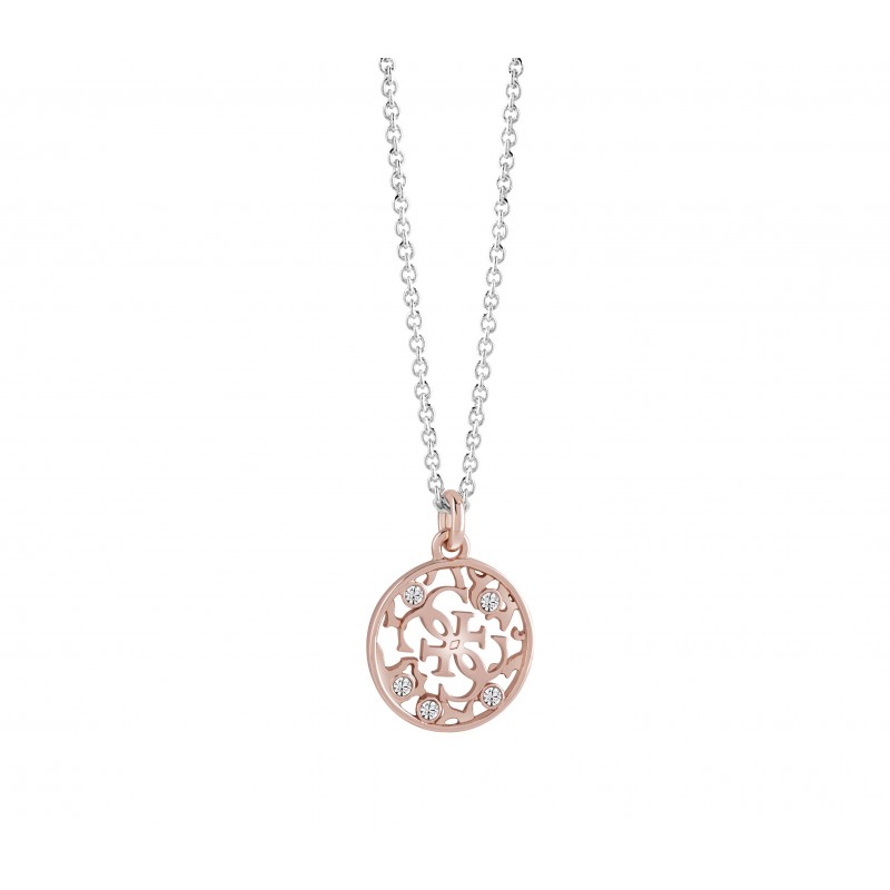 Collier Guess pendentif doré rose UBN71520