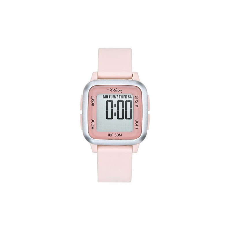 Montre Digitale Tekday bracelet en silicone rose