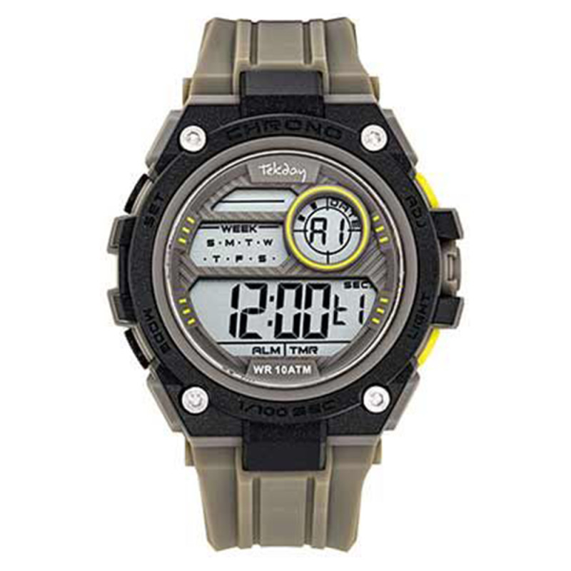Montre Digitale Tekday bracelet en silicone khaki
