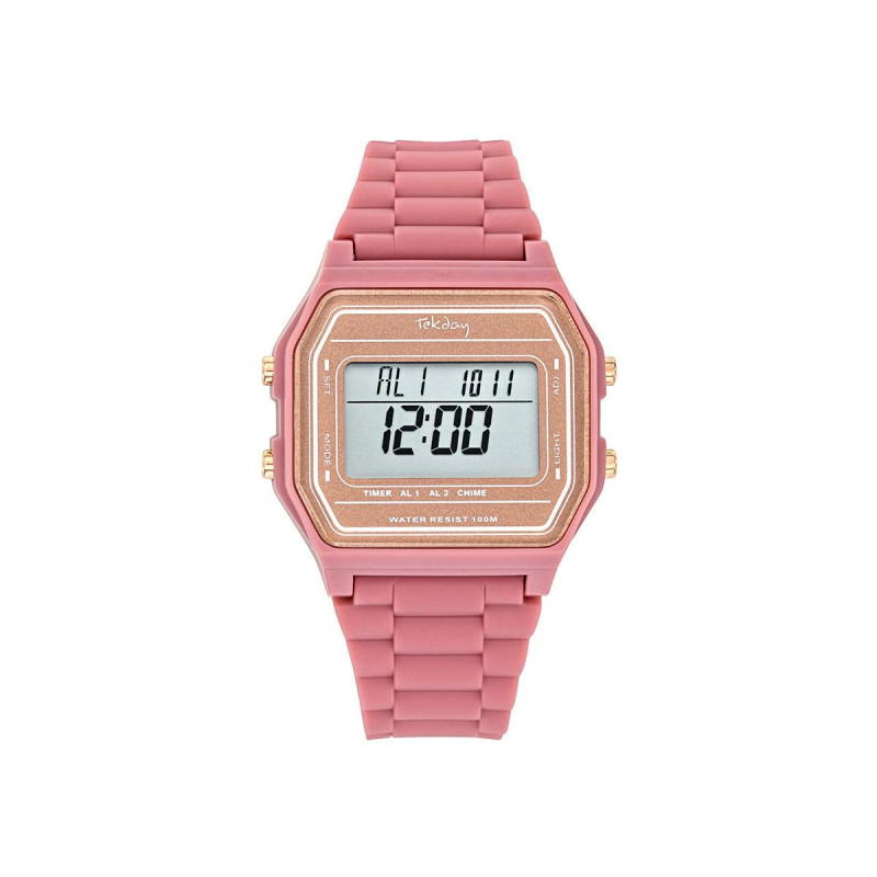 Montre Digitale Tekday Junior bracelet en silicone rose