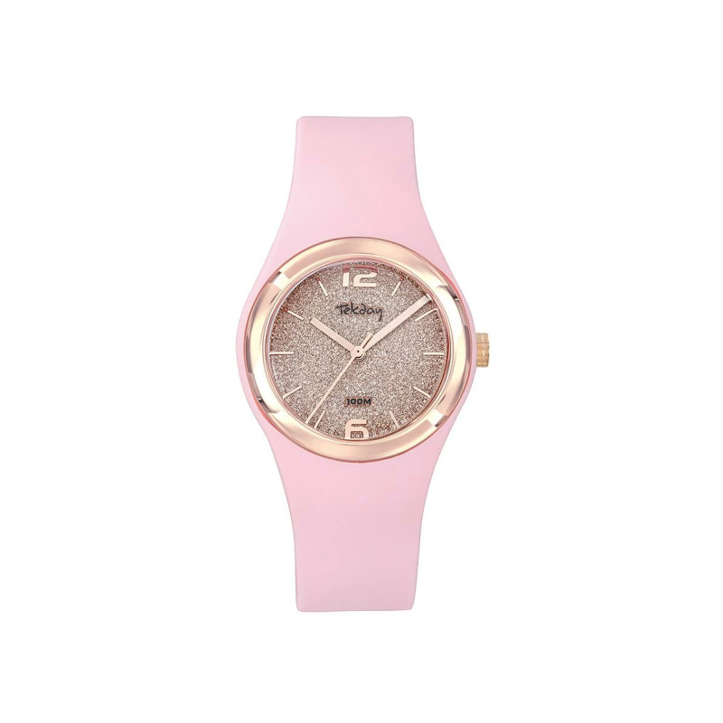 Montre Analogique Tekday Junior bracelet en silicone rose