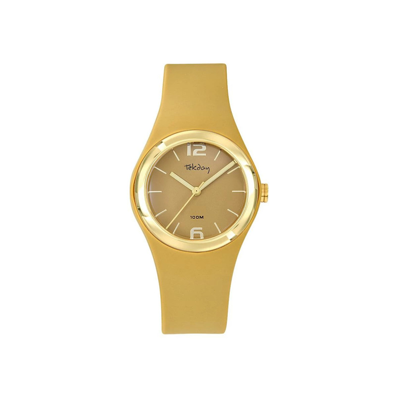 Montre Analogique Tekday Junior bracelet en silicone doré