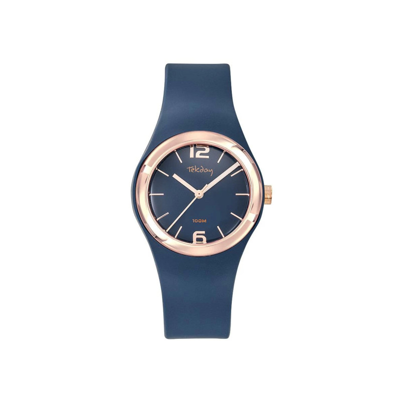 Montre Analogique Tekday Junior bracelet en silicone bleu