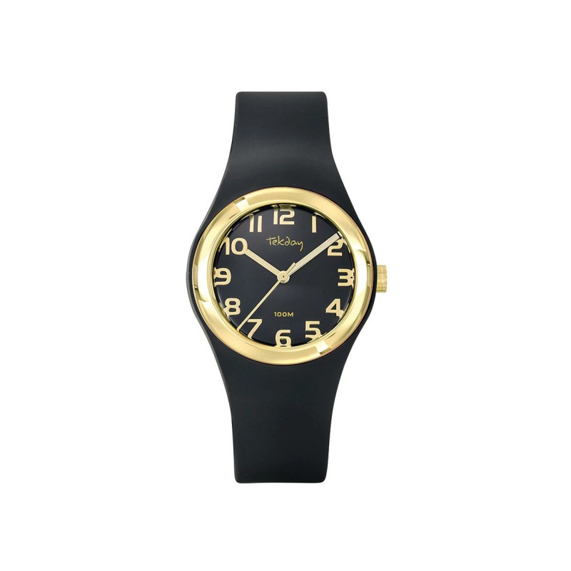 Montre Analogique Tekday Junior bracelet en silicone noir