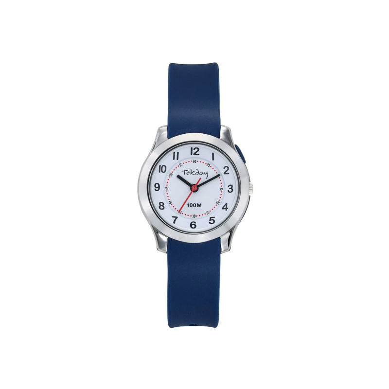 Montre Analogique Tekday Junior bracelet en silicone bleu