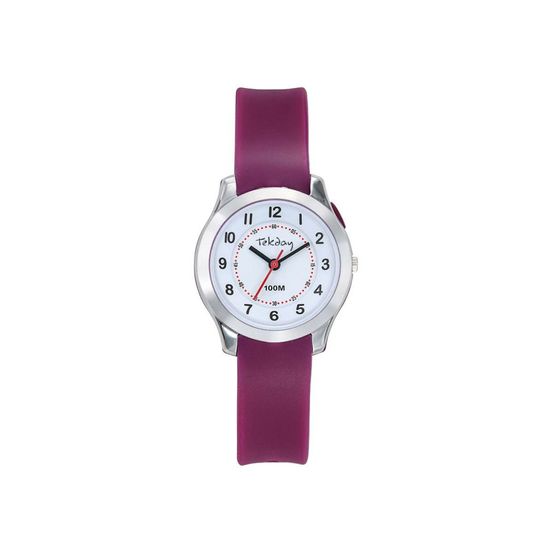 Montre Analogique Tekday Junior bracelet en silicone violet