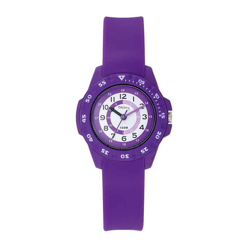 Montre Analogique Tekday Junior bracelet en silicone violet
