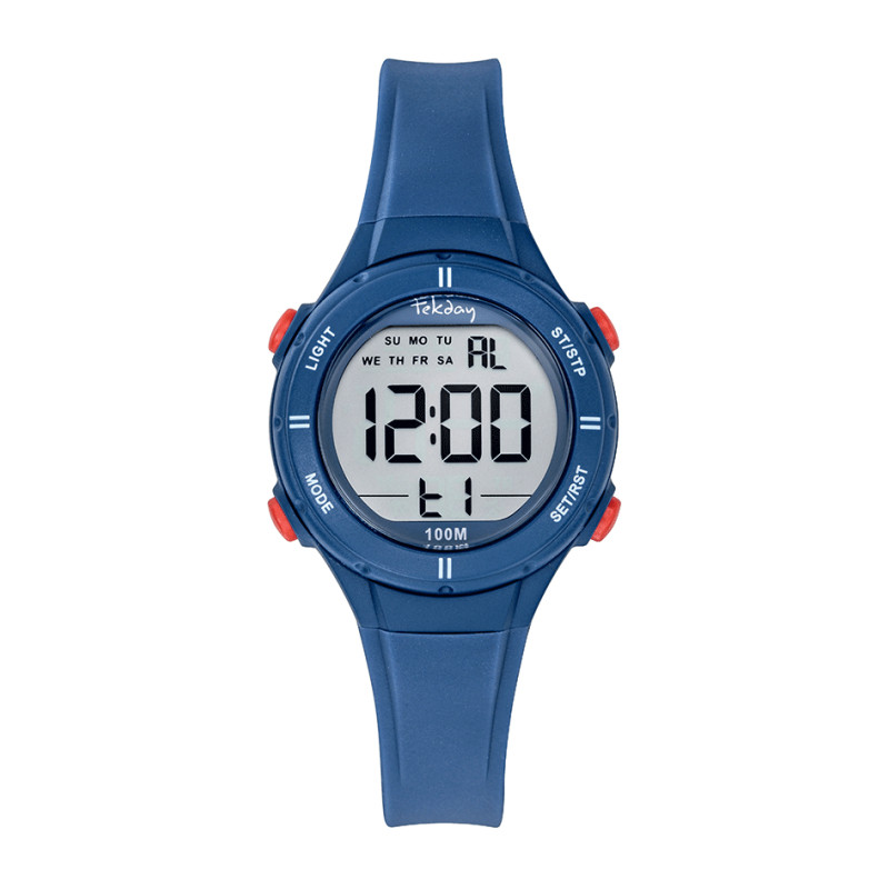 Montre Digitale Tekday Junior bracelet en silicone bleu